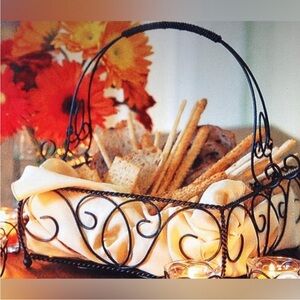 SL@H Square Iron Jamestown Centerpiece Glass Tray- removable handle